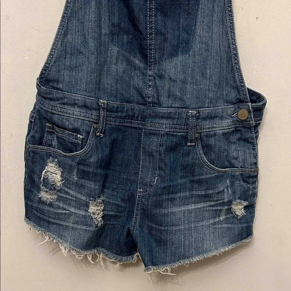 Blank NYC Denim Overalls with Distressed Detailing Size 28 EUC